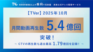 TVer、サービス開始10周年で月間5.4億再生を記録　ドラマでは『あんたが』などが牽引