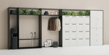 造作のように美しく！ オカムラが新フレームシステム「Casing（ケーシング）」発売！収納・ハンガー・傘立てをひとつなぎにしてオフィス空間に調和！