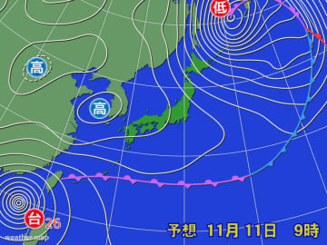 北では雪　南では台風の影響で激しい雷雨