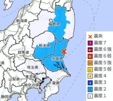 【速報】関東で地震　M3.8　埼玉県、東京都、千葉県も揺れる　震源は茨城県北部　最大震度2