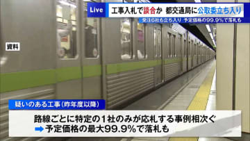 工事入札で談合か…東京都交通局・受注6社に公取委が立ち入り検査　予定価格の99.9％で落札も
