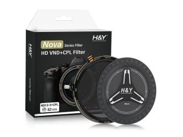 H&Y、マグネット吸着に対応した可変ND+CPLの「2in1」フィルター　可変ステップリング「REVORING」とのセットも