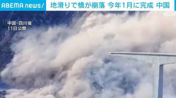 今年1月に完成した橋が地滑りで崩落 全長758m 中国
