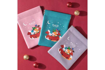 カルディ、バネ式で“ぱっちん”と閉まる「クリスマスポーチ」発売