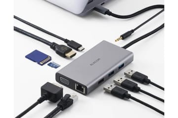 VGA・HDMIの2画面同時出力に対応するドッキングステーション「DST-101BPSV」、エレコムが発売