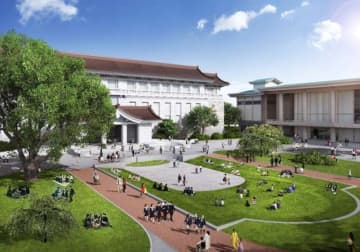 東京国立博物館、芝生の前庭を整備　27年3月完成予定