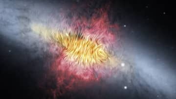 “流線”が描く磁場の筋　葉巻銀河「M82」の銀河風