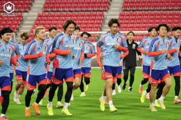 日本代表、ガーナ戦へ豊田スタジアムで公式練習を実施！　鎌田大地は2日連続で別メニュー調整に