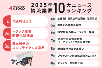 物流業界のDX化を支援するAzoopが選ぶ  「2025年物流業界10大ニュース」
