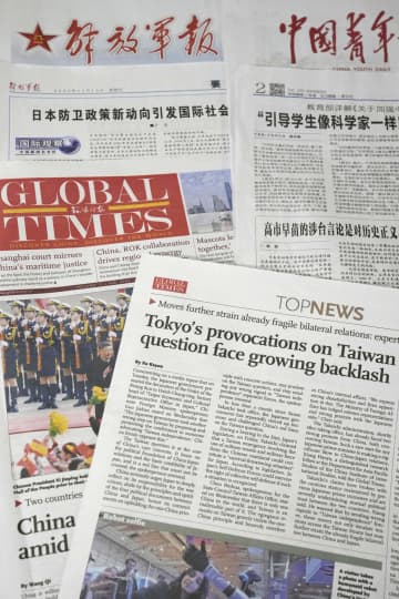 中国「台湾介入なら痛撃」　報復示唆、存立危機に反発