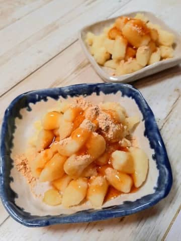 丸めないから簡単！もちもちでつるん～(^^)さつまいも白玉