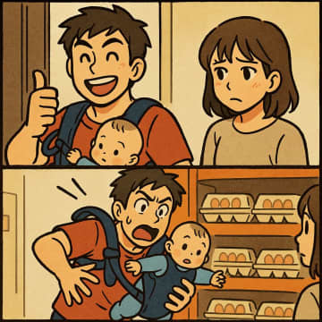 「任せろ！俺が抱っこする！」と張り切った夫。抱っこ紐の装着ミスがあんな事態を招くなんて…【短編小説】