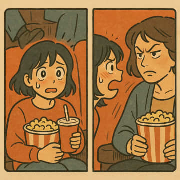 映画館で「頭が邪魔！見えねぇよ」と後ろの席から足蹴り。振り返った瞬間、私が固まったワケ【短編小説】