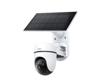 TP-Link、屋外対応2Kネットワークカメラ「TC90 KIT」発売。360°首振り可能でソーラーパネル付き