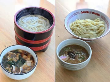 【ドライブグルメ】圏央道・菖蒲PA（内外集約）のグルメなら「うどんとラーメン」2つのつけ麺！