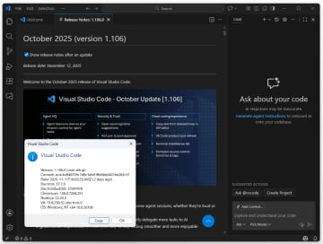 「Visual Studio Code」に多数の新機能、AIエージェント群を管理する指揮所「Agent HQ」も追加、2025年10月更新／AIコーディング前に計画を練るエージェントが統合、ターミナルの「IntelliSense」も安定版に