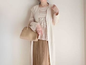 【しまむらの770円】が侮れない、、！「かぎ編みベスト」で作る「大人の着回しコーデ」