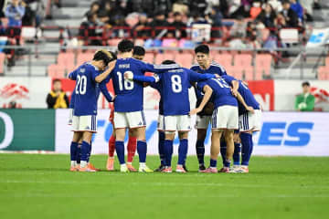 サッカー日本戦に降臨した女優に釘付け「会いたかった」　会見場にも潜入し「さすが勝利の女神」