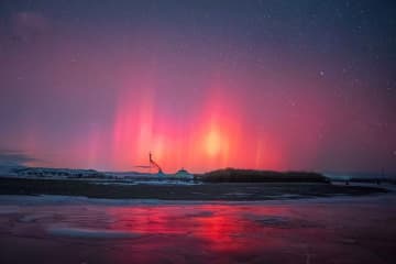 中国北部にオーロラ　初冬の夜空彩る