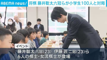 将棋 藤井聡太六冠らが小学生100人と対局
