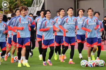日本代表、冒頭15分のみ公開で2日後のボリビア戦へ調整…15日から練習合流の鎌田大地も軽快な動き