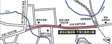 大阪府都市整備部／千里丘寝屋川線、２６年度にも道路と橋りょうの詳細設計