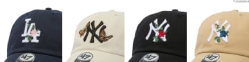 '47の定番CAP「CLEAN UP」にフェミニンな新作！ヤンキース＆ドジャースロゴに「フラワー・バタフライ」が咲く！