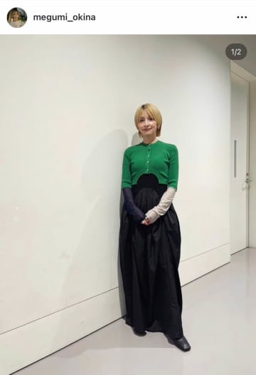 奥菜恵、金髪→黒髪にもどして...美貌にドキっ　「こっちが通常スタイルなのになんか新鮮」
