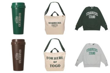 スターバックス×BEAMS「Champion」のリバースウィーブ スウェット発売。トートバッグやボトルなども展開