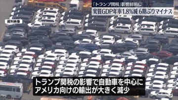 7-9月期実質GDP、年率1.8%減　6期ぶりマイナス　「トランプ関税」影響鮮明に