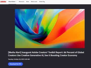 若手SNSクリエイターのAI活用法とは　Adobeが使用実態を調査　76%が「有用」と回答　人間による意志決定も重視