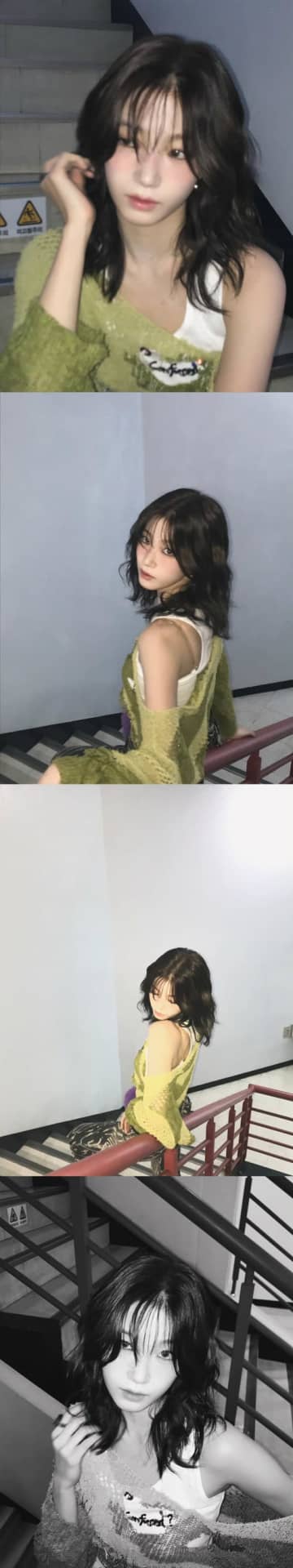 LE SSERAFIM・カズハ、ざっくり肩見せニット姿で魅了…アンニュイな表情にファンため息【PHOTO】