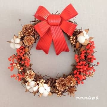 【小学校1年生】朝顔のつるで作ったクリスマスリース