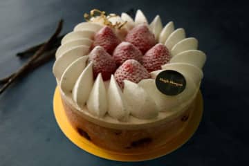 バニラ専門店「ヒュー・モルガン」25年クリスマスケーキ、”バニラビーンズ入りクリーム×苺”のショート