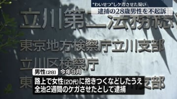 “路上で女性にわいせつ行為”男性不起訴　東京地検立川支部
