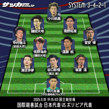 【日本代表のボリビア戦スタメン予想】ガーナ戦から５人を入れ替えか。主将やDFリーダーが先発へ。１トップは上田ではなく…