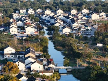 詩情あふれる初冬の陽澄湖　中国江蘇省