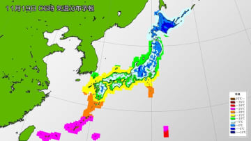 あす19日は冷え込みが強まり初冬の気温に　東京は最低気温6℃予想　日中も気温の上がり鈍く