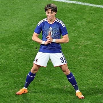 途中出場からわずか４分！ 森保ジャパンが２点目を奪取。中村敬斗の折り返しから町野修斗がフィニッシュ！