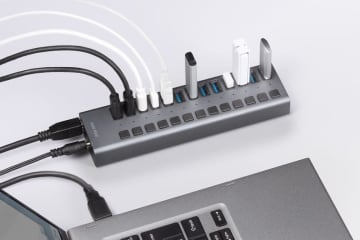 サンワサプライ、13ポートも拡張できるUSBハブ「400-HUBA50GM」発売、個別スイッチ＋セルフパワーで充電にも便利
