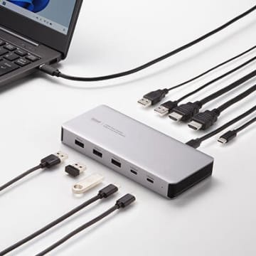 USB Type-Cケーブル1本で2画面の4K映像を同時出力できる！サンワサプライの「ドッキングステーション」
