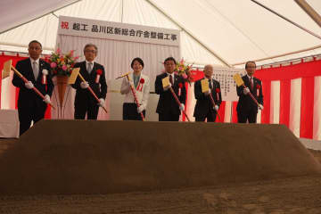 東京・品川区役所の新庁舎起工式　2029年9月利用開始予定　3階レベルには大井町駅につながる歩行者専用通路