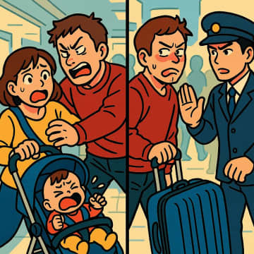 「ベビーカーで通路塞ぐなよ」と駅で押してきた男性。駅員が注意したのは男性のある荷物だった【短編小説】