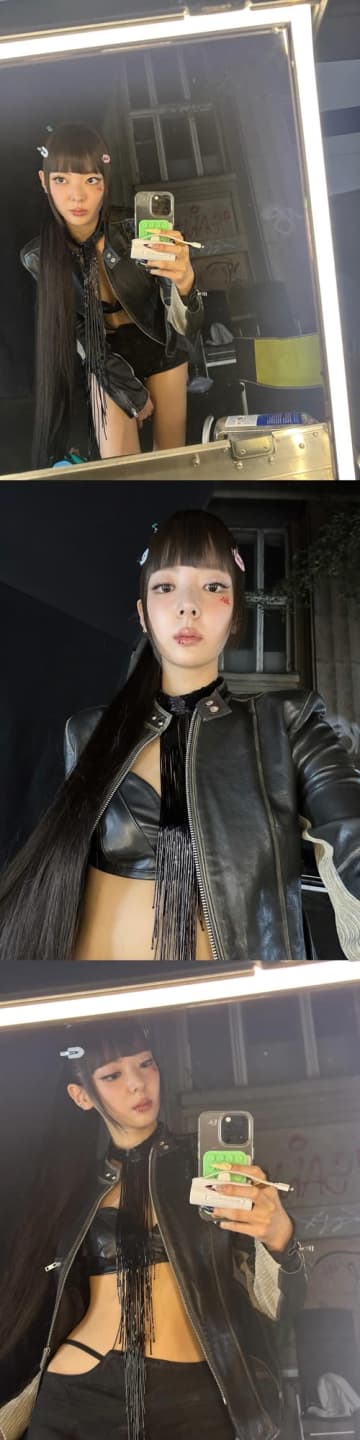 ITZY・リア、“限界肌見せ”で視線強奪！黒レザーのブラトップに腰の線まで見えるボトムス【PHOTO】