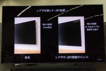 レグザ、壁との隙間0.5センチ以下の壁掛けユニット。26年初頭に発売へ