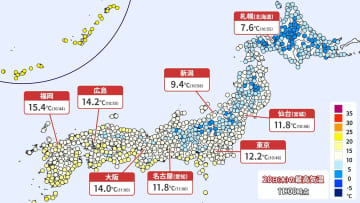 全国的に寒さ和らぐ　北日本は天気下り坂　太平洋側は3連休にかけても晴れて空気乾燥