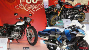 【モビショー】60周年を迎える「W」に世界初公開のニューモデル、そして次世代モビリティ…カワサキブースは実に熱かった!!