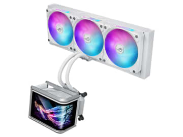 曲面有機ELパネル搭載のASUS製水冷CPUクーラー「ROG Ryuo IV」にホワイトモデル
