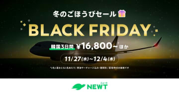NEWTのブラックフライデーセール、海外ツアー最安は韓国の1万6800円～。ハワイは8万9800円～
