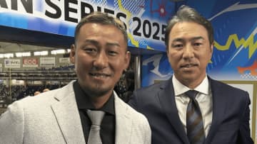 中田翔、始球式後のまさかの一言に反響　白スーツ姿も話題に「最高でした」「こちらもニッコリ」